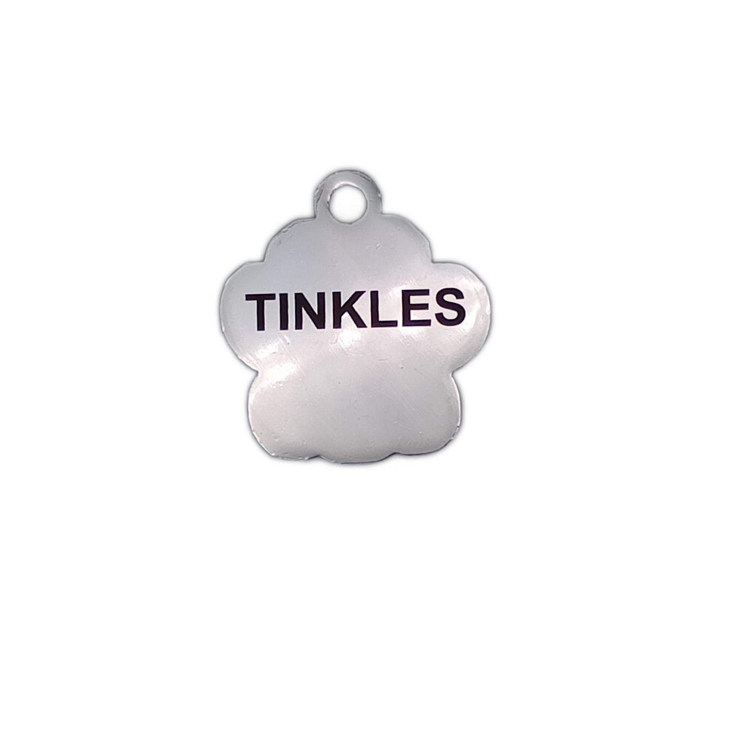Silver Colored Glitter Paw Pet Tag (1 inch)
