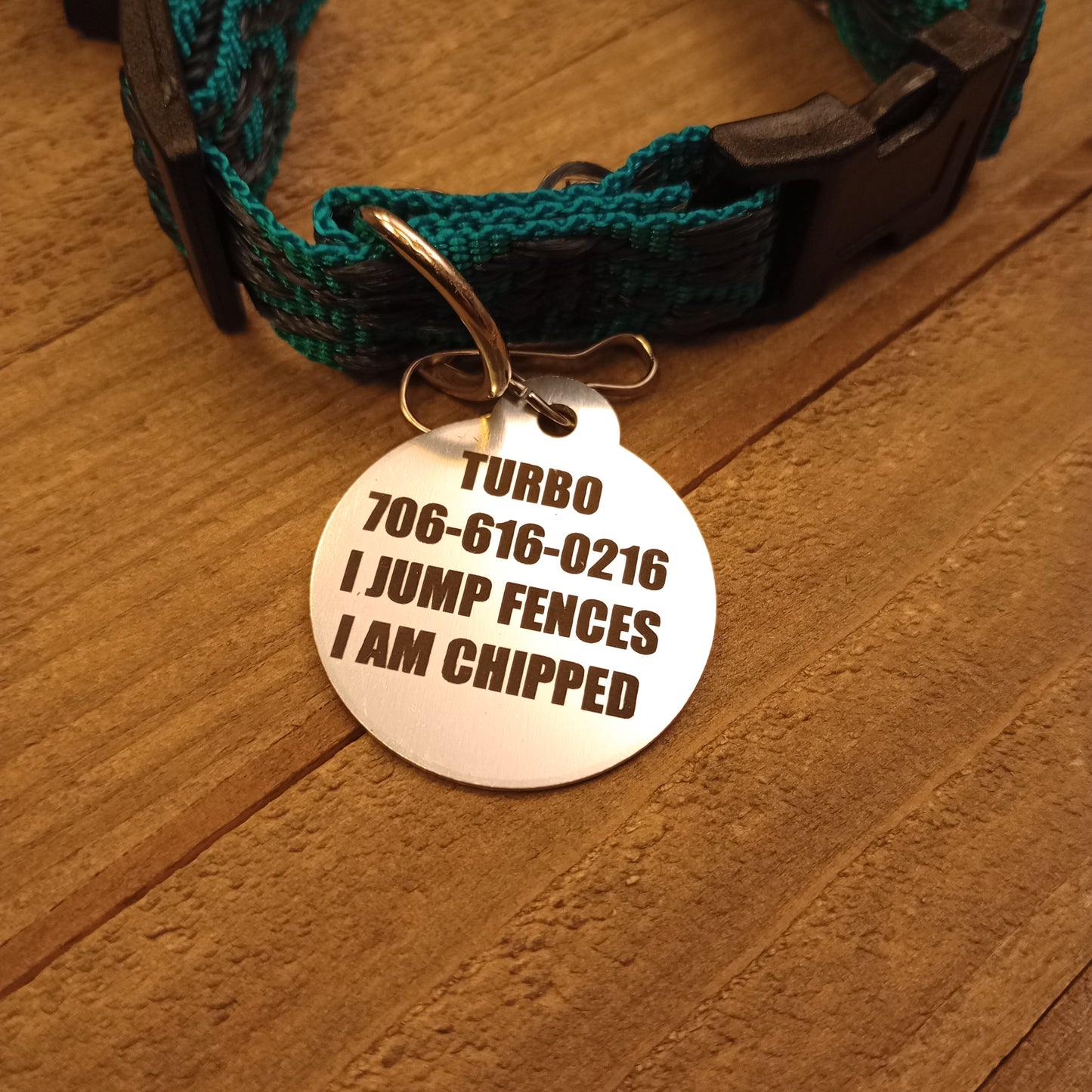 Silver Colored Round Pet Tag 1.25 inch