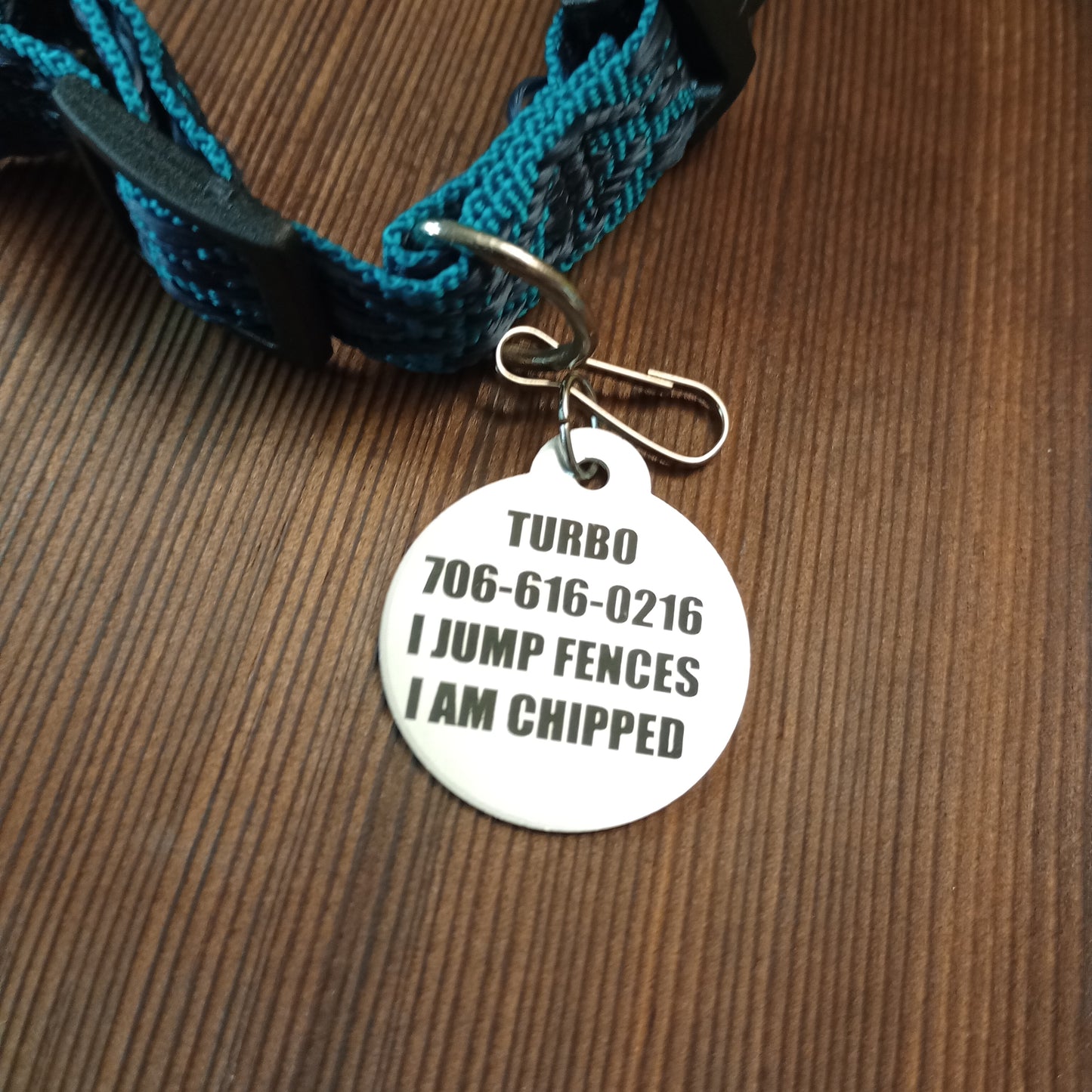 Silver Colored Round Pet Tag 1.25 inch