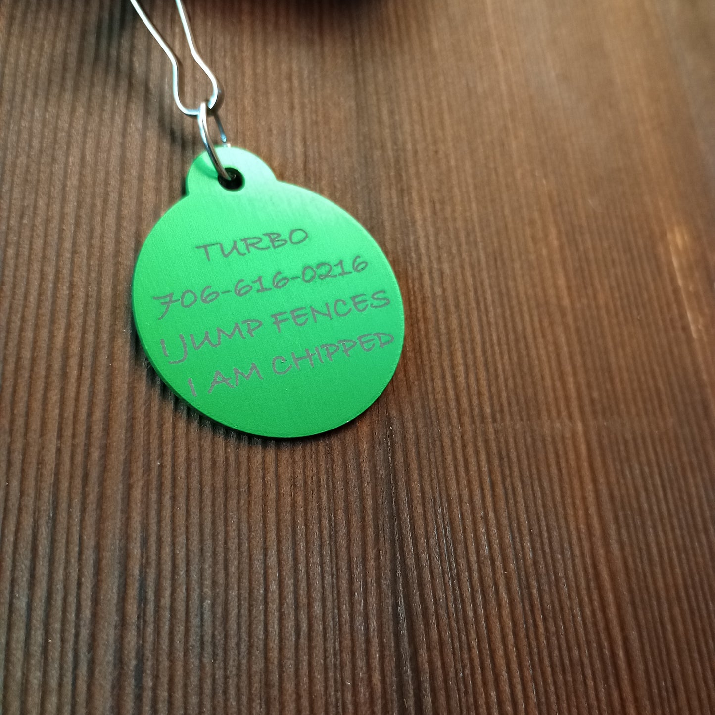 Green Round Pet Tag 1.25 inch