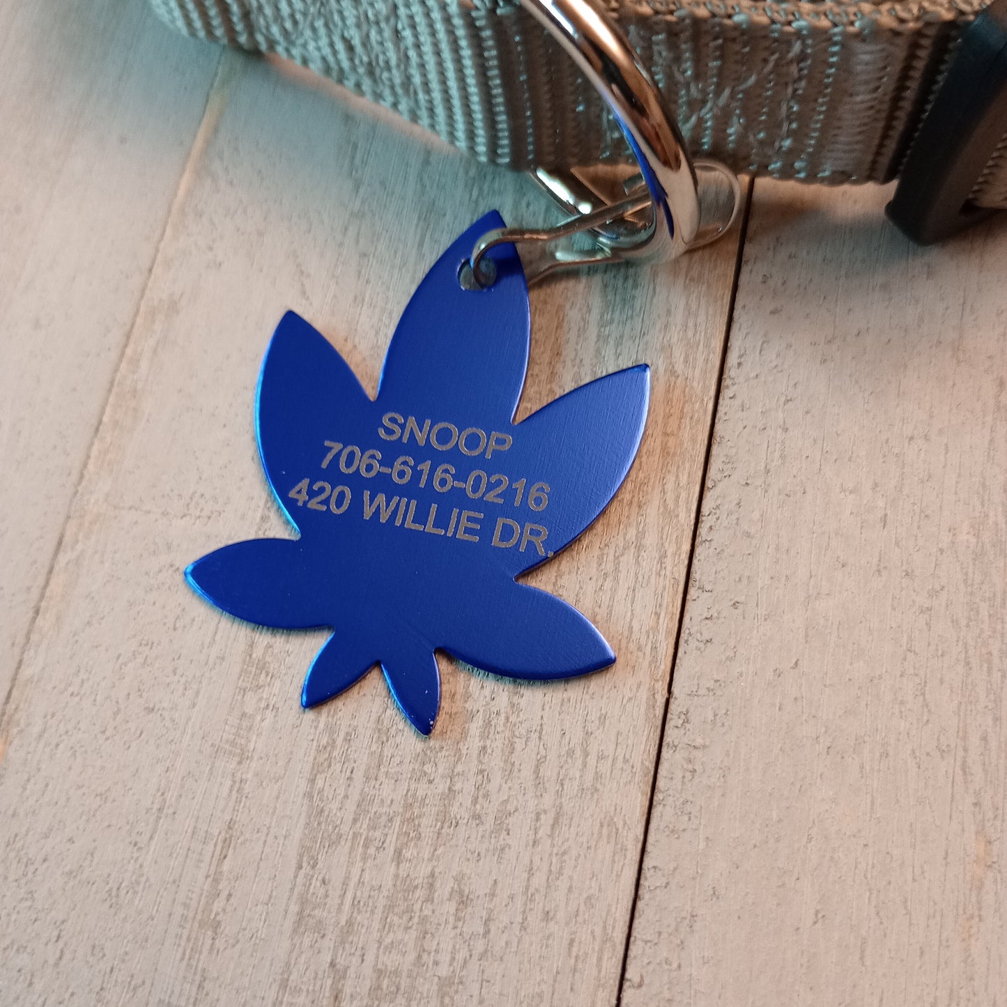 Dark Blue 420 Friendly Pet Tag