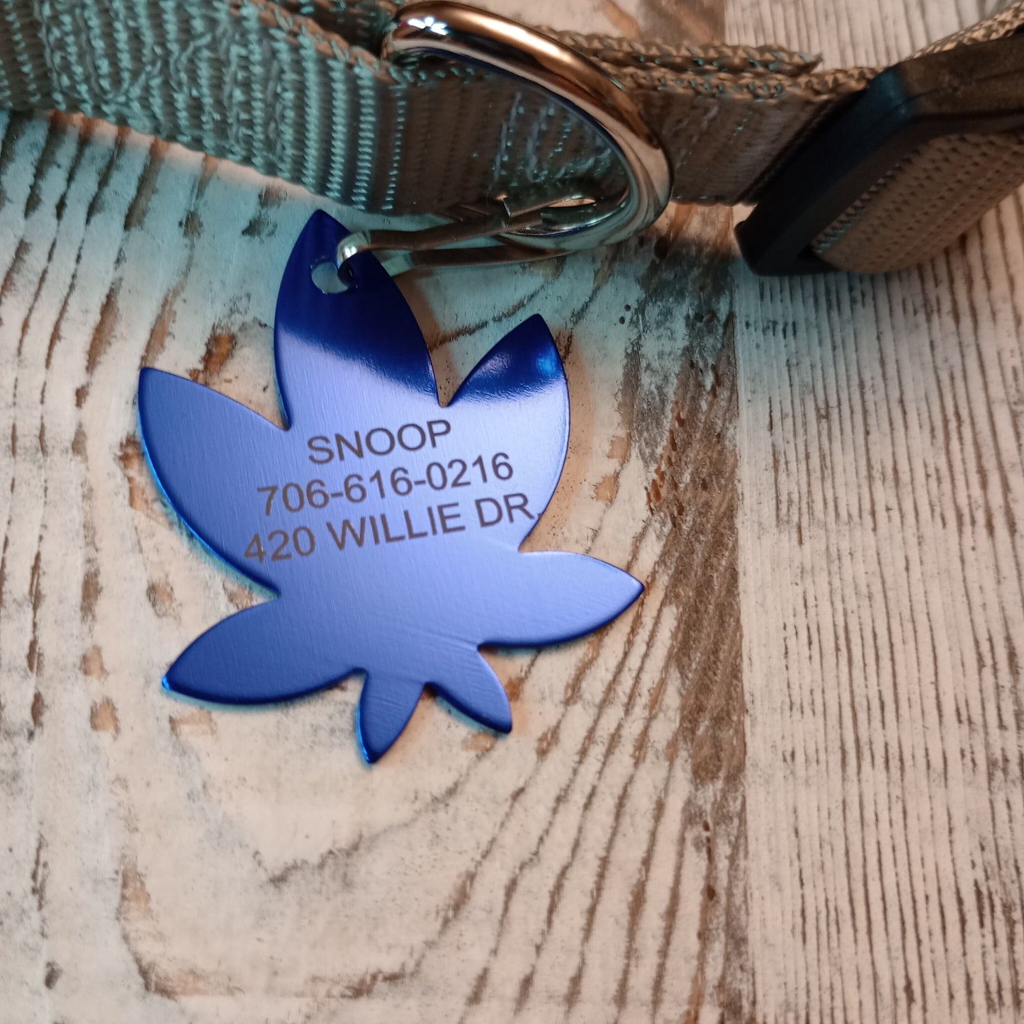 Dark Blue 420 Friendly Pet Tag