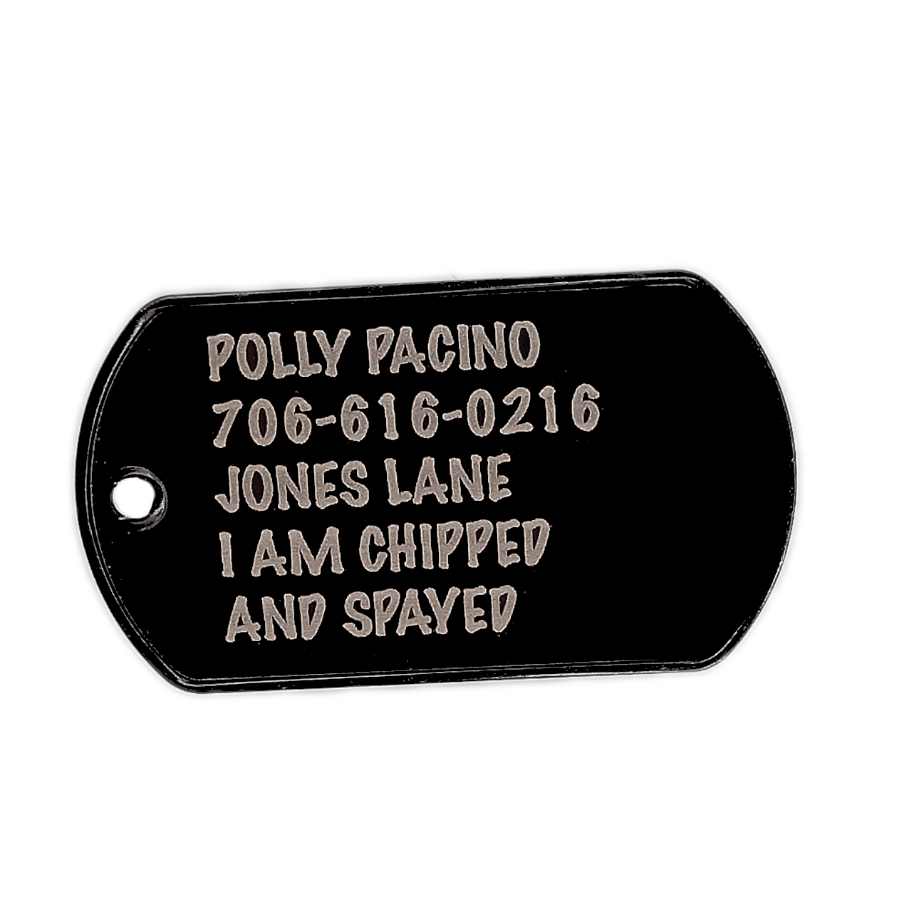 Black Laser Engraved Military Dog Tag Pet Tag