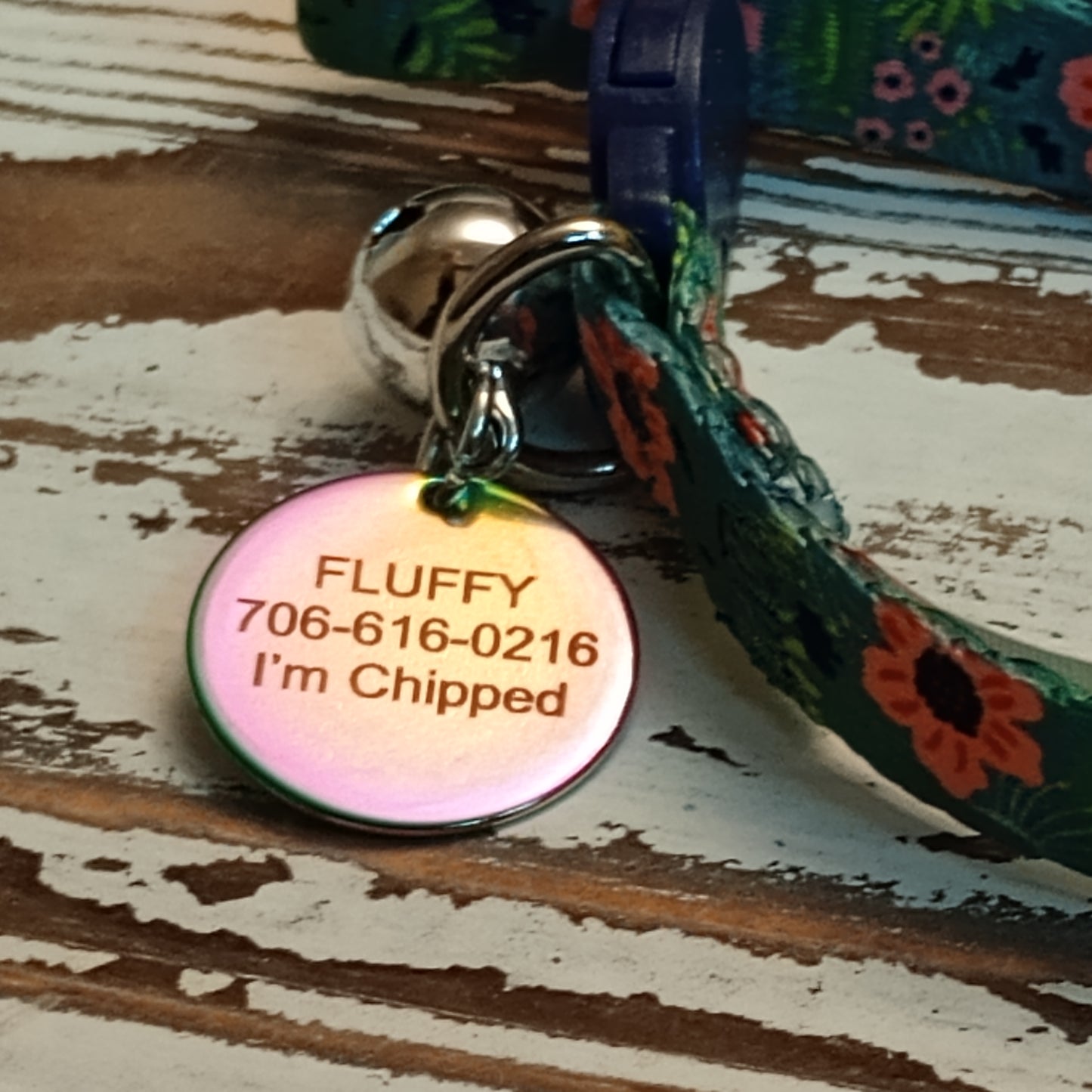 Iridescent Round Pet Tag (20 mm)