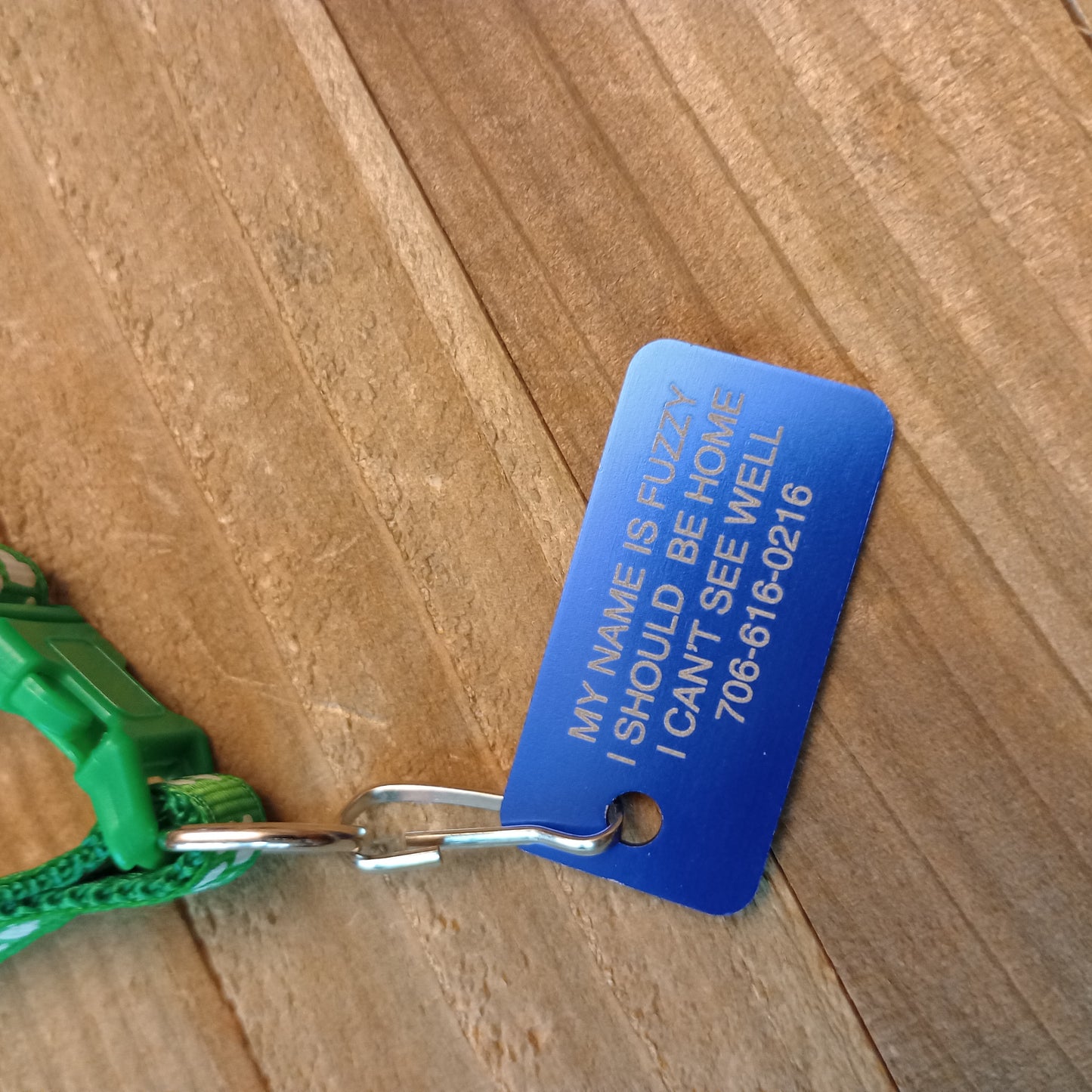 Dark Blue Rectangular Pet Tag