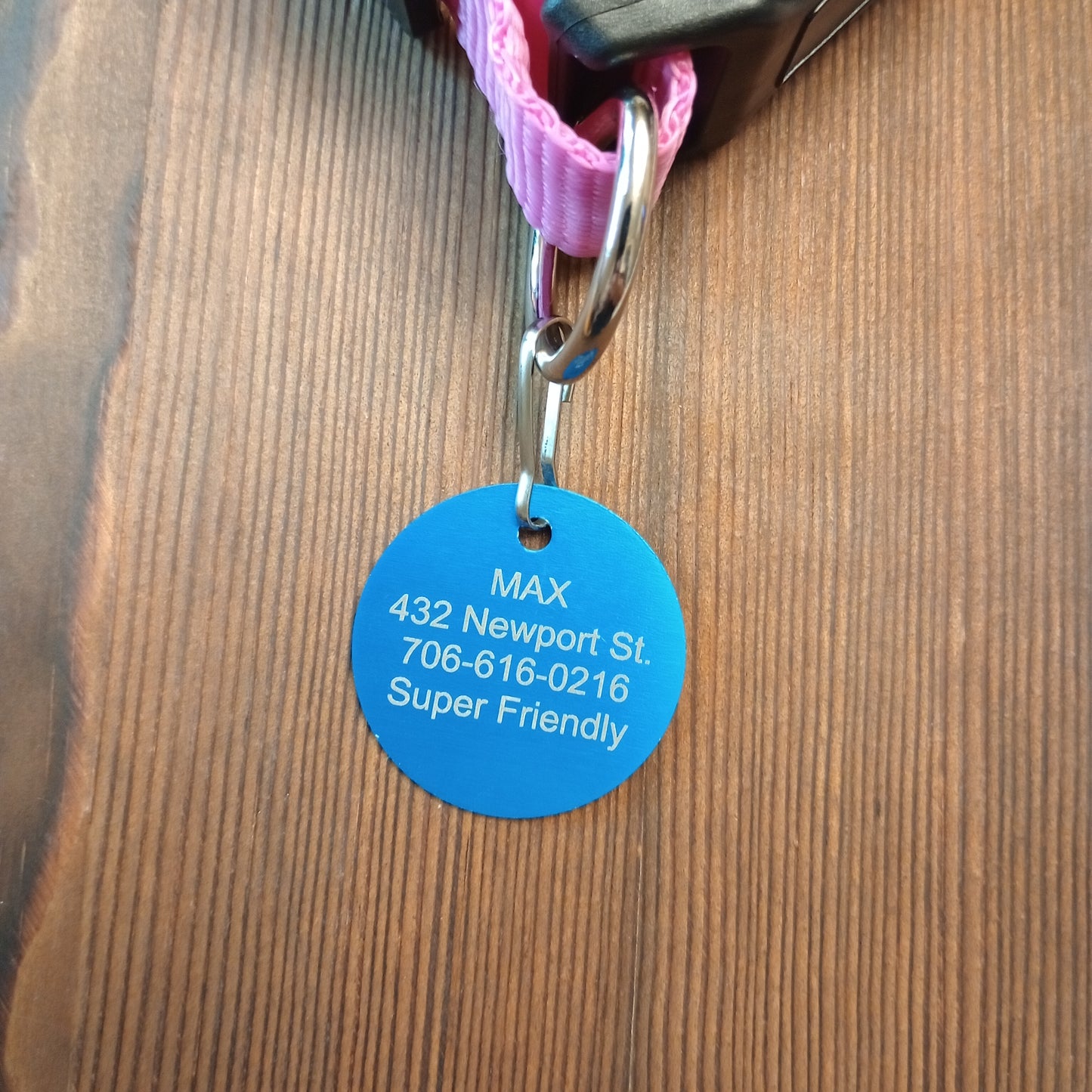 Light Blue Round Pet Tag (1.4 inch)