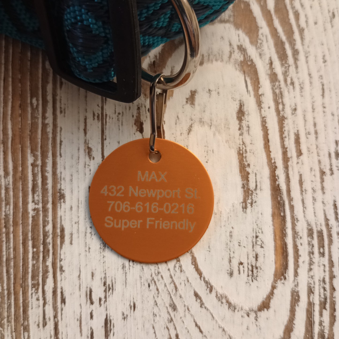 Yellow Round Pet Tag (1.4 inch)