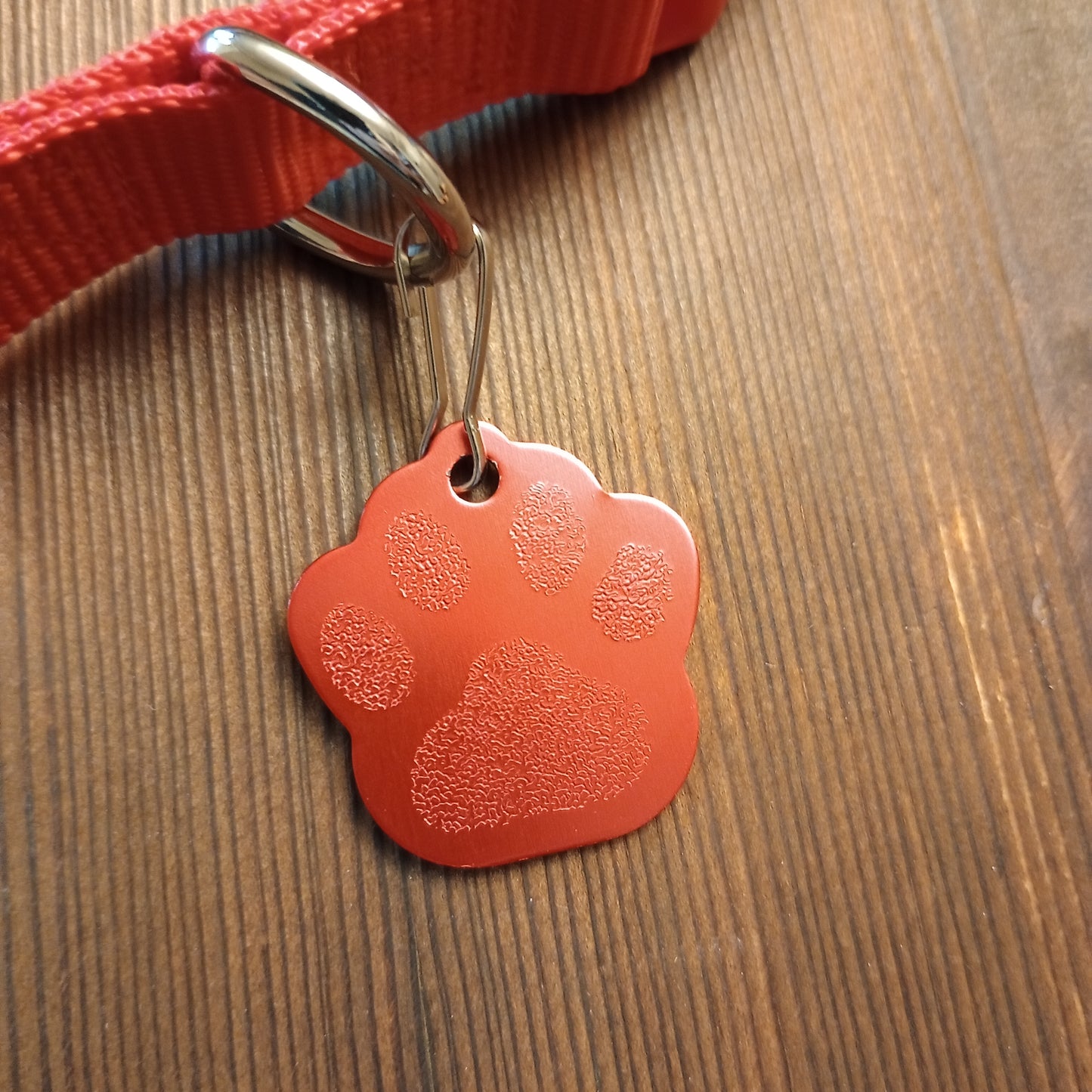 Red Large Paw Pet Tag (1.4 inch)
