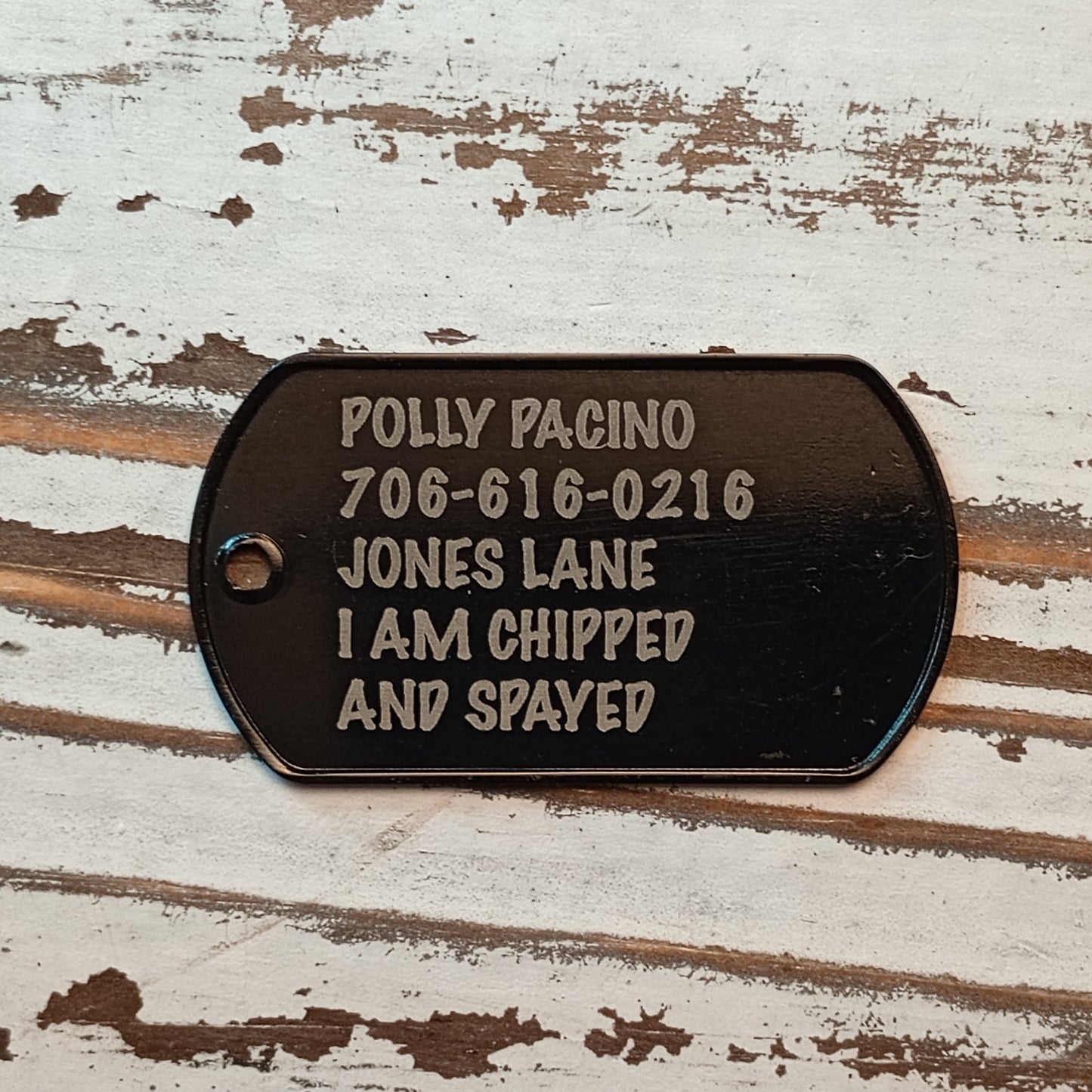 Black Laser Engraved Military Dog Tag Pet Tag