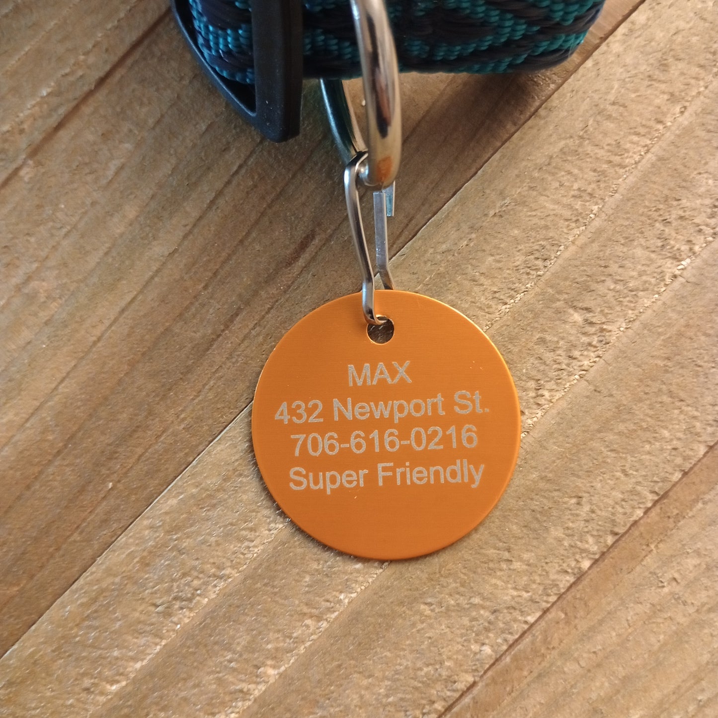 Yellow Round Pet Tag (1.4 inch)