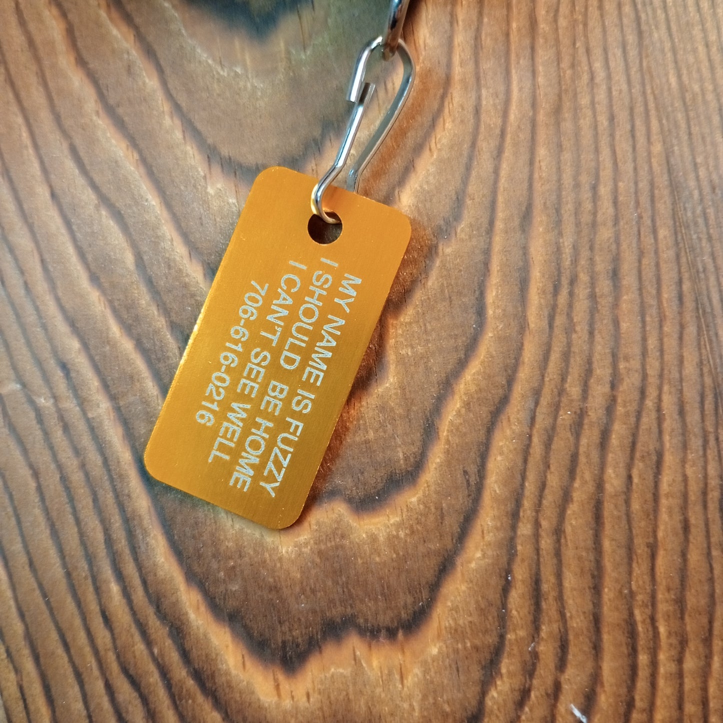 Yellow Rectangular Pet Tag