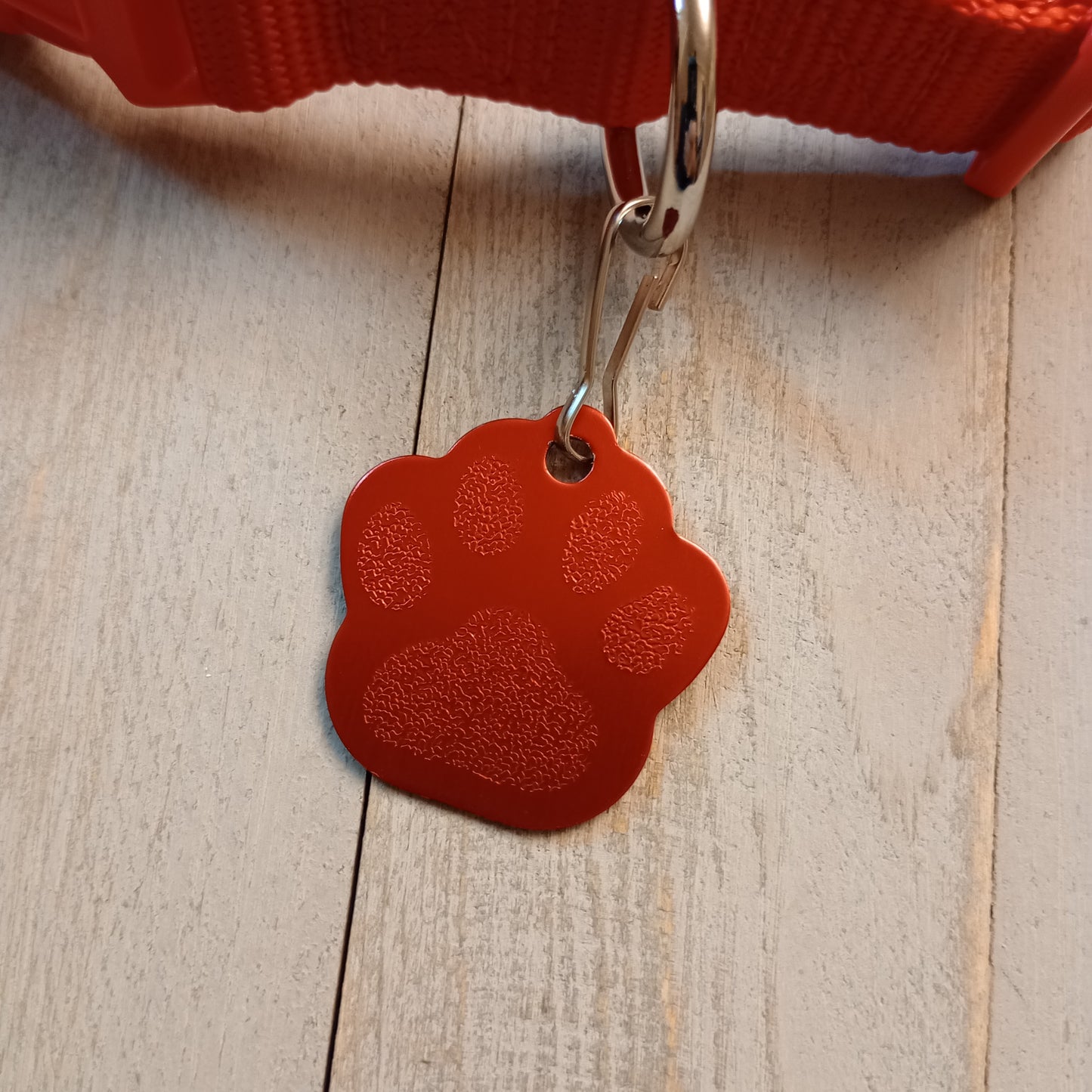 Red Large Paw Pet Tag (1.4 inch)