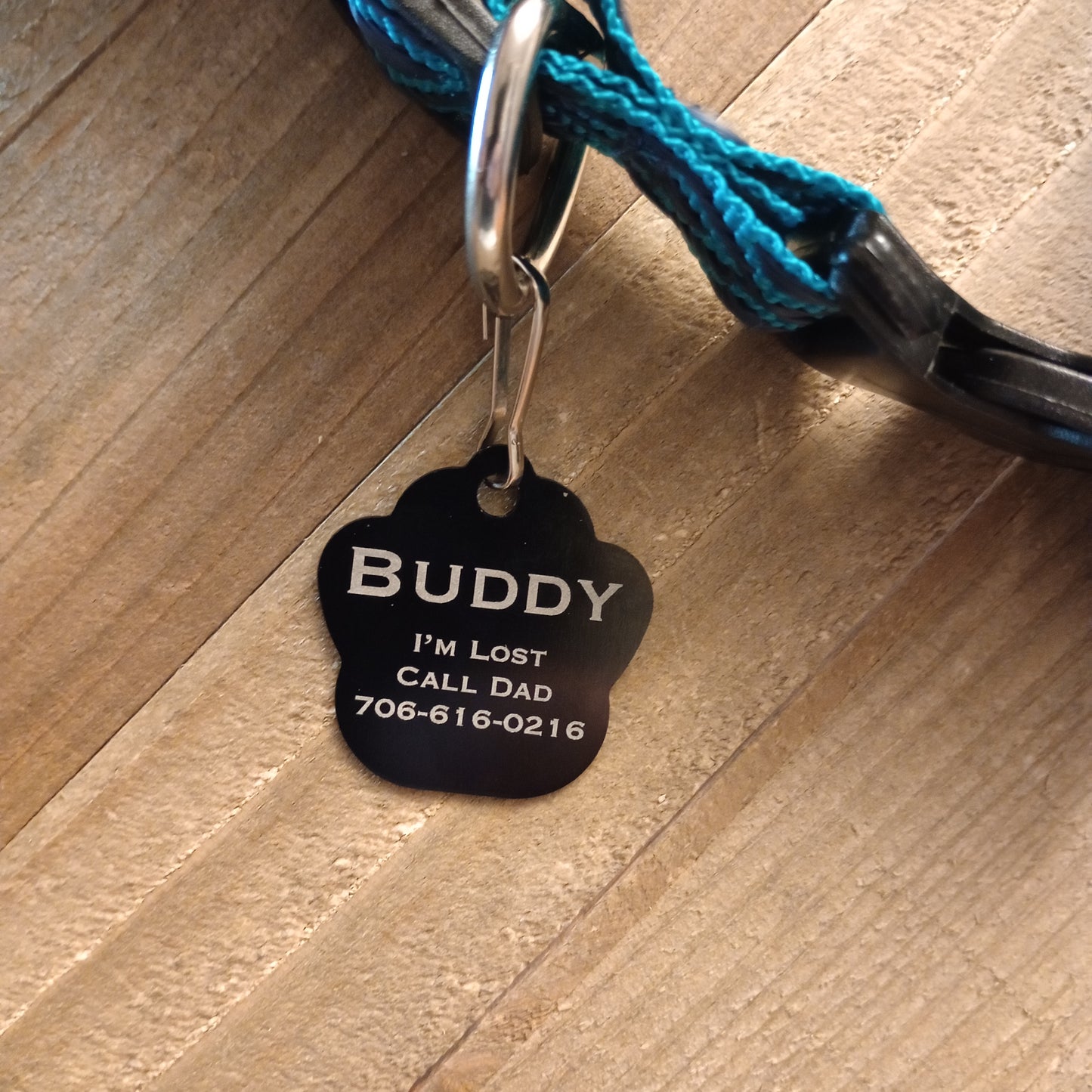 Black Large Paw Pet Tag (1.4 inch)
