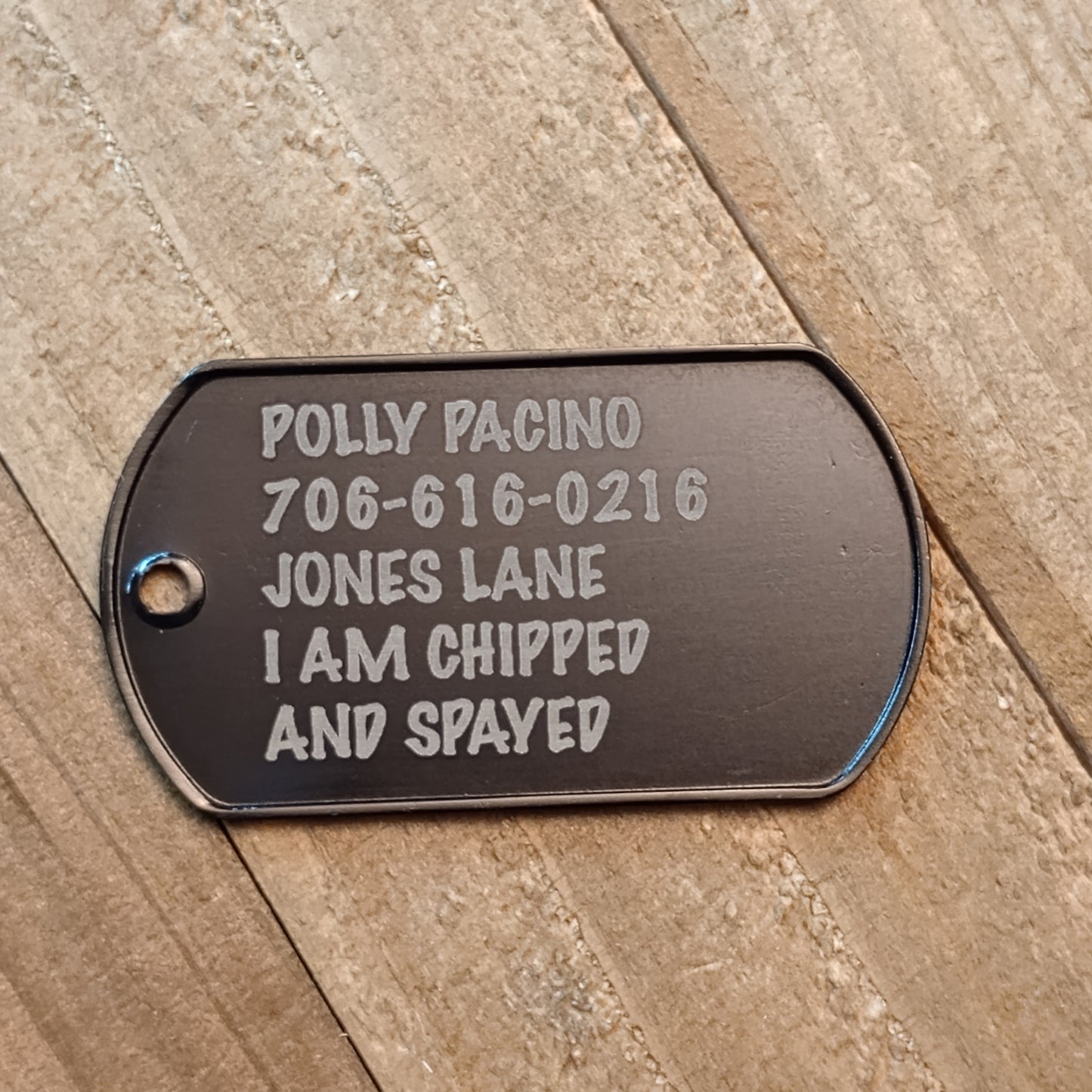 Black Laser Engraved Military Dog Tag Pet Tag