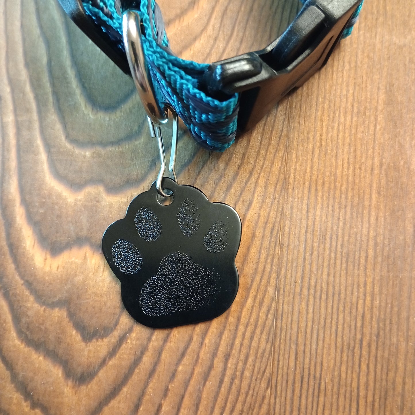 Black Large Paw Pet Tag (1.4 inch)