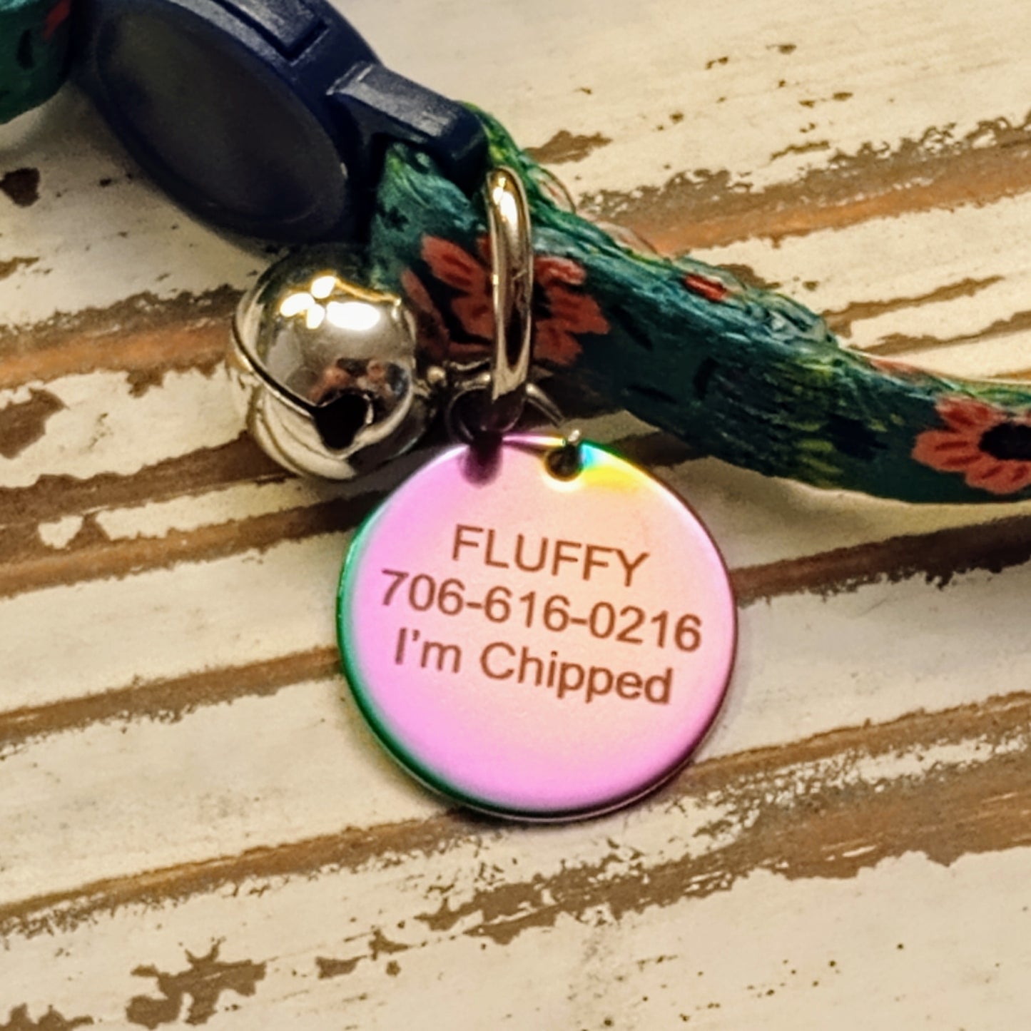 Iridescent Round Pet Tag (20 mm)