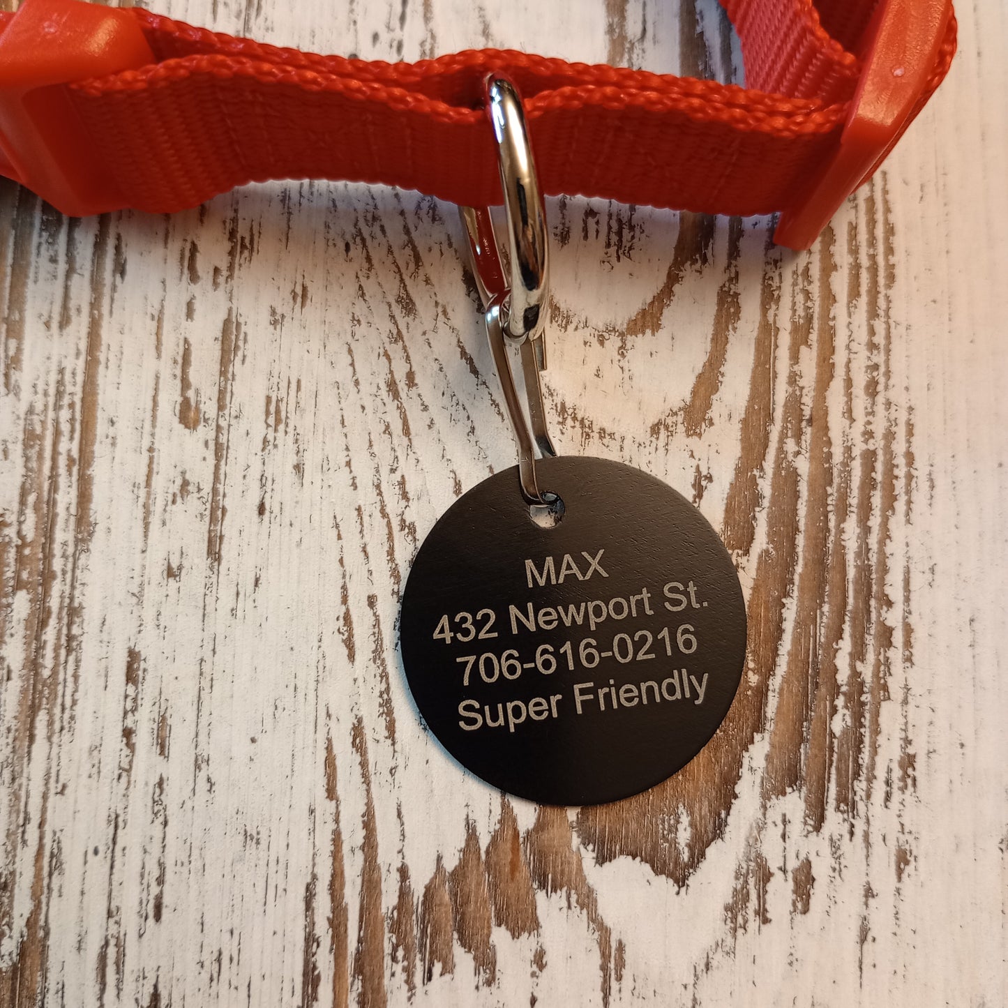 Black Round Pet Tag (1.4 inch)