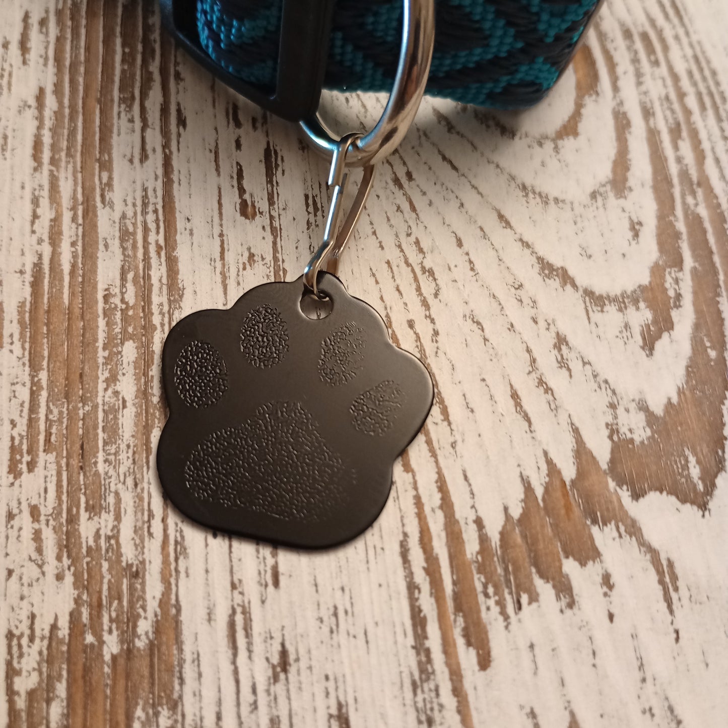 Black Large Paw Pet Tag (1.4 inch)