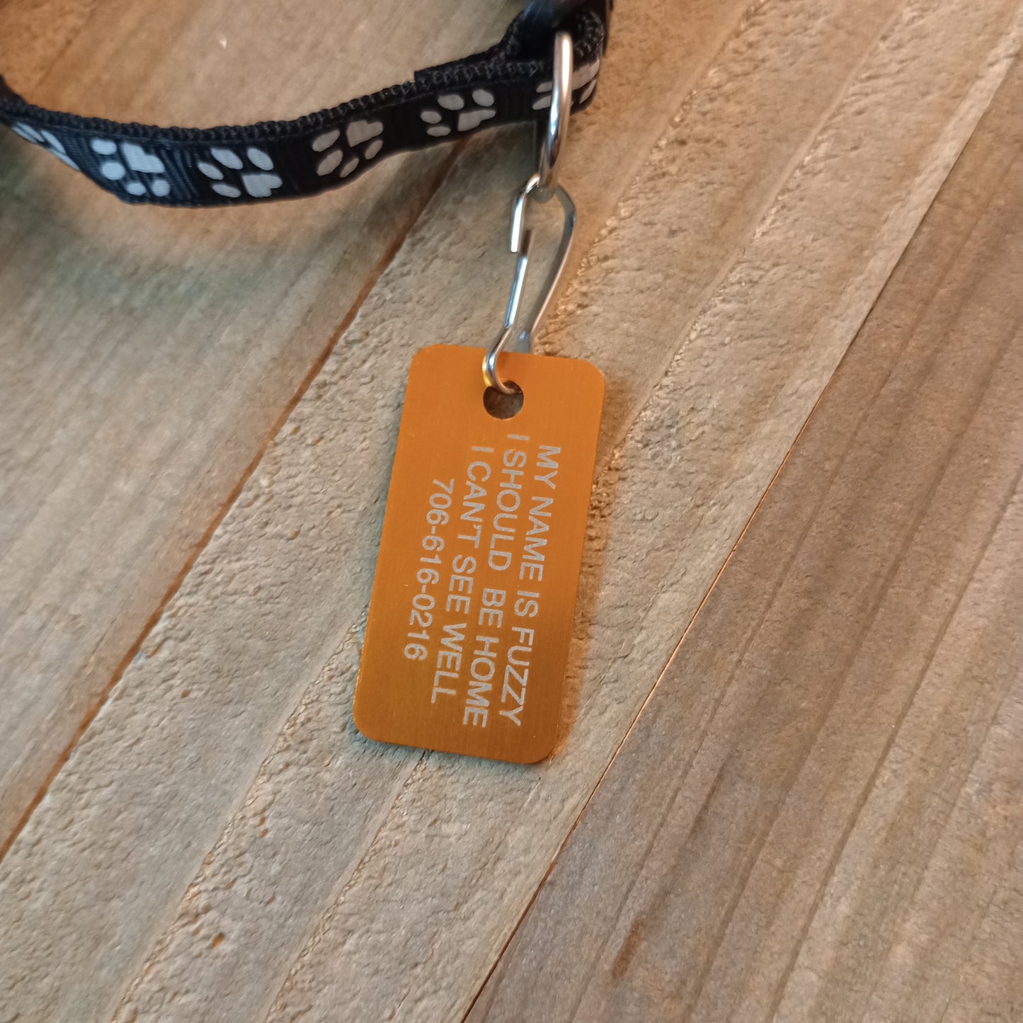 Yellow Rectangular Pet Tag