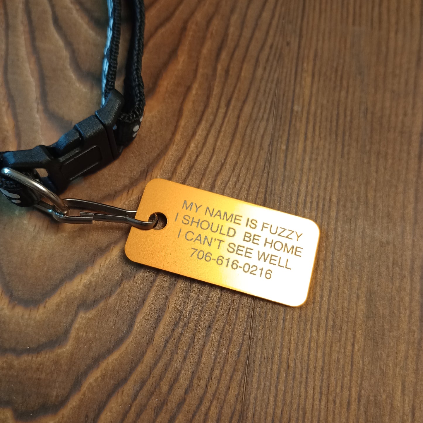 Yellow Rectangular Pet Tag
