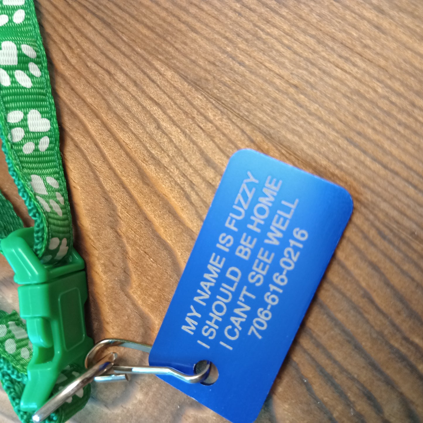 Dark Blue Rectangular Pet Tag