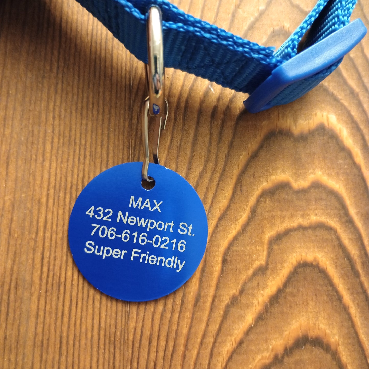 Dark Blue Round Pet Tag (1.4 inch)