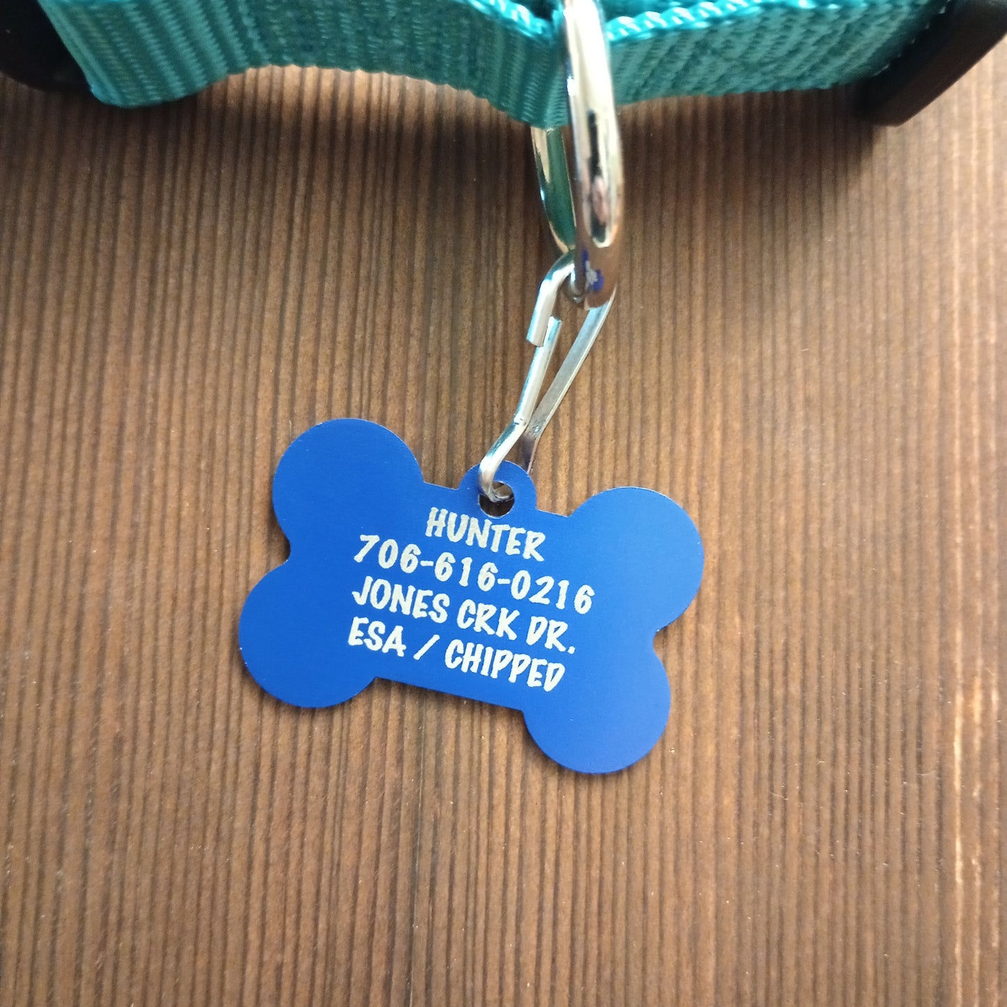Dark Blue Bone Shaped Pet Tag