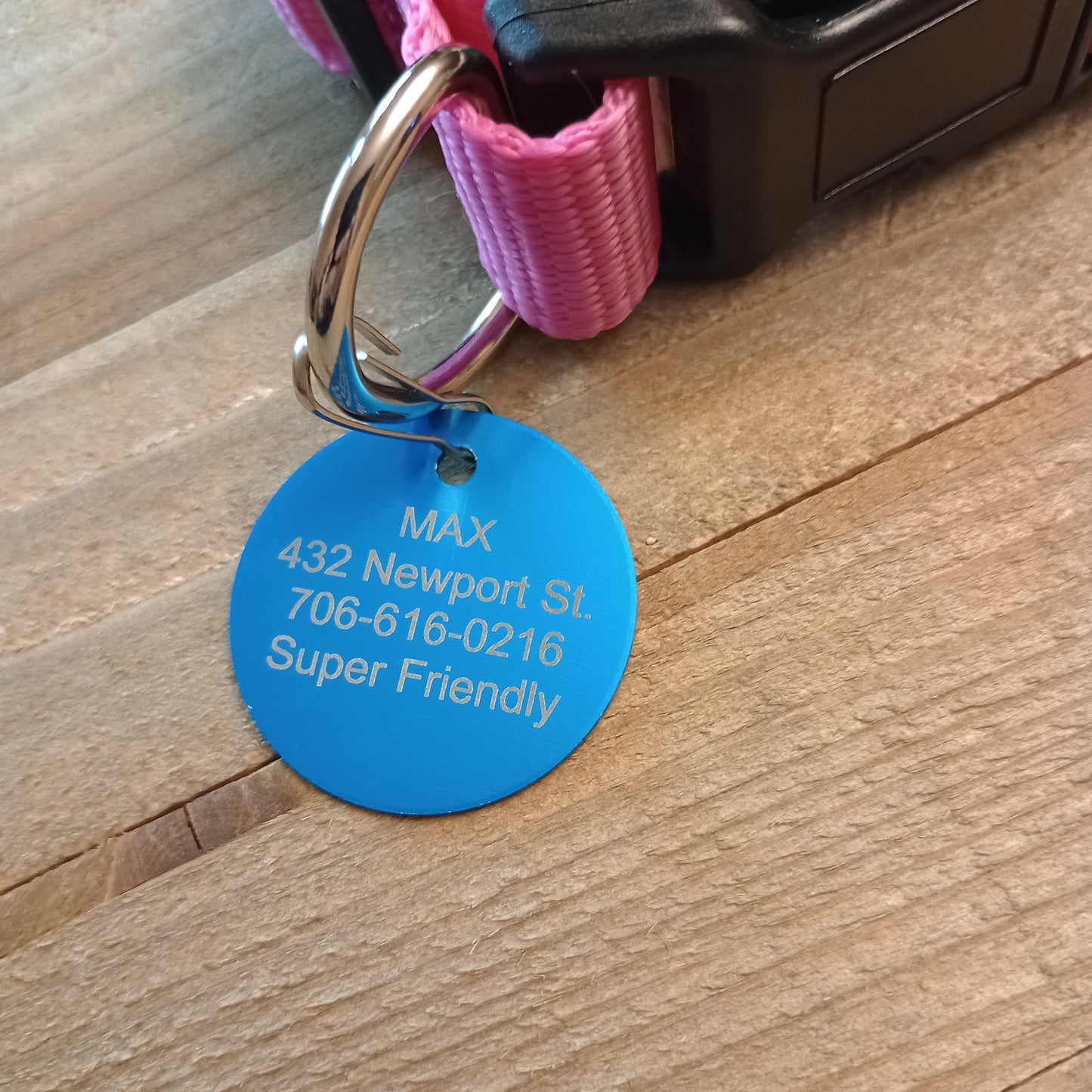 Light Blue Round Pet Tag (1.4 inch)