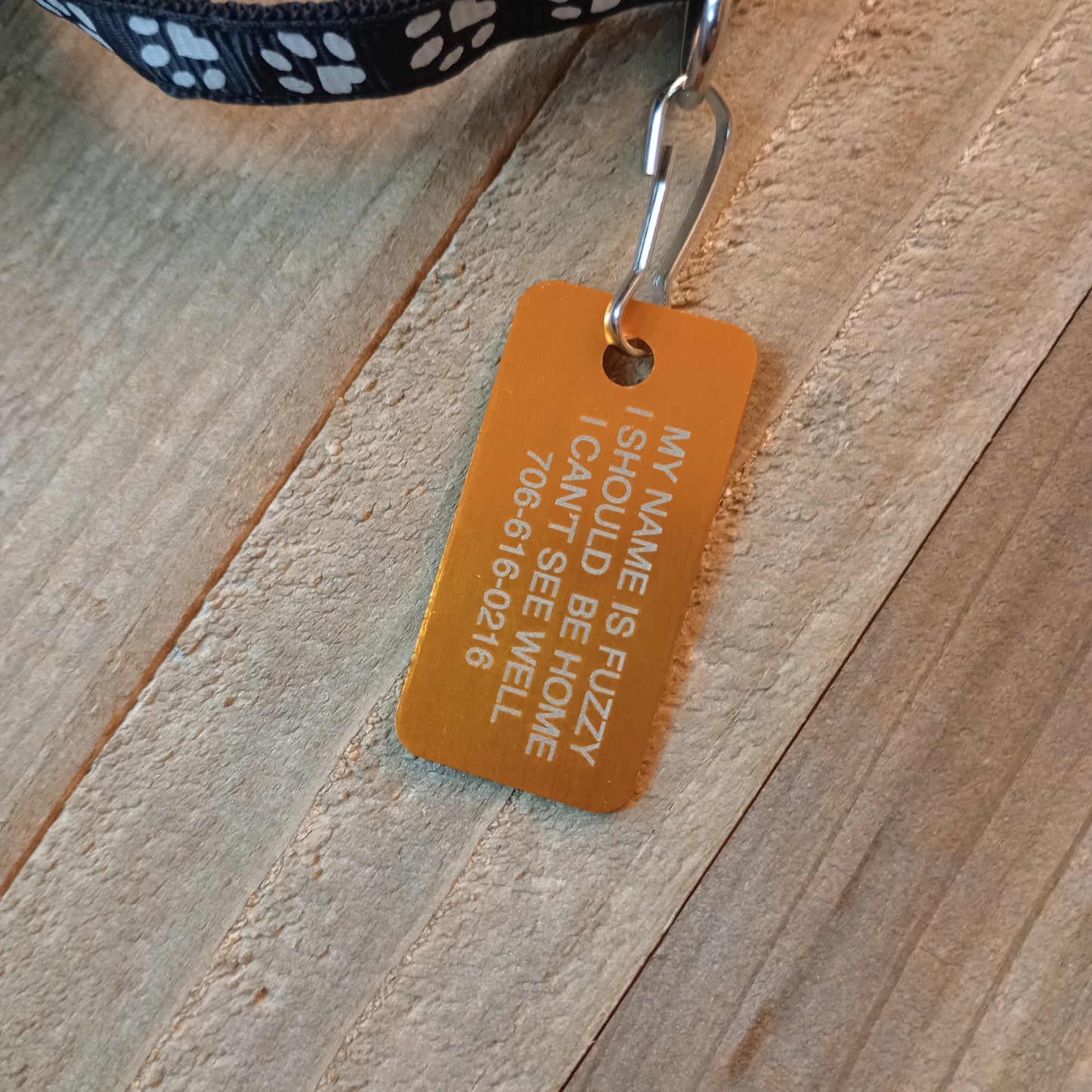 Yellow Rectangular Pet Tag