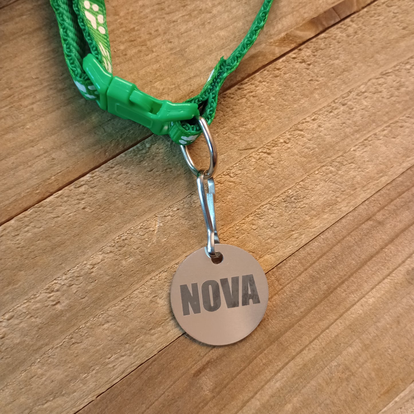 Silver Colored Round Pet Tag