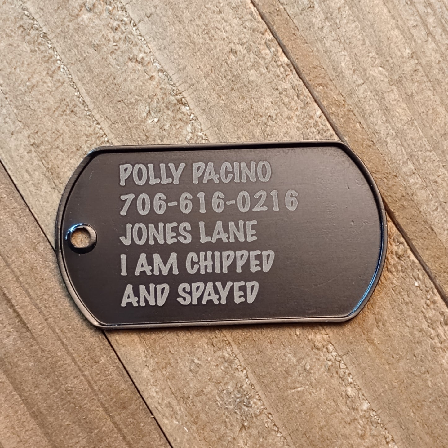 Black Laser Engraved Military Dog Tag Pet Tag