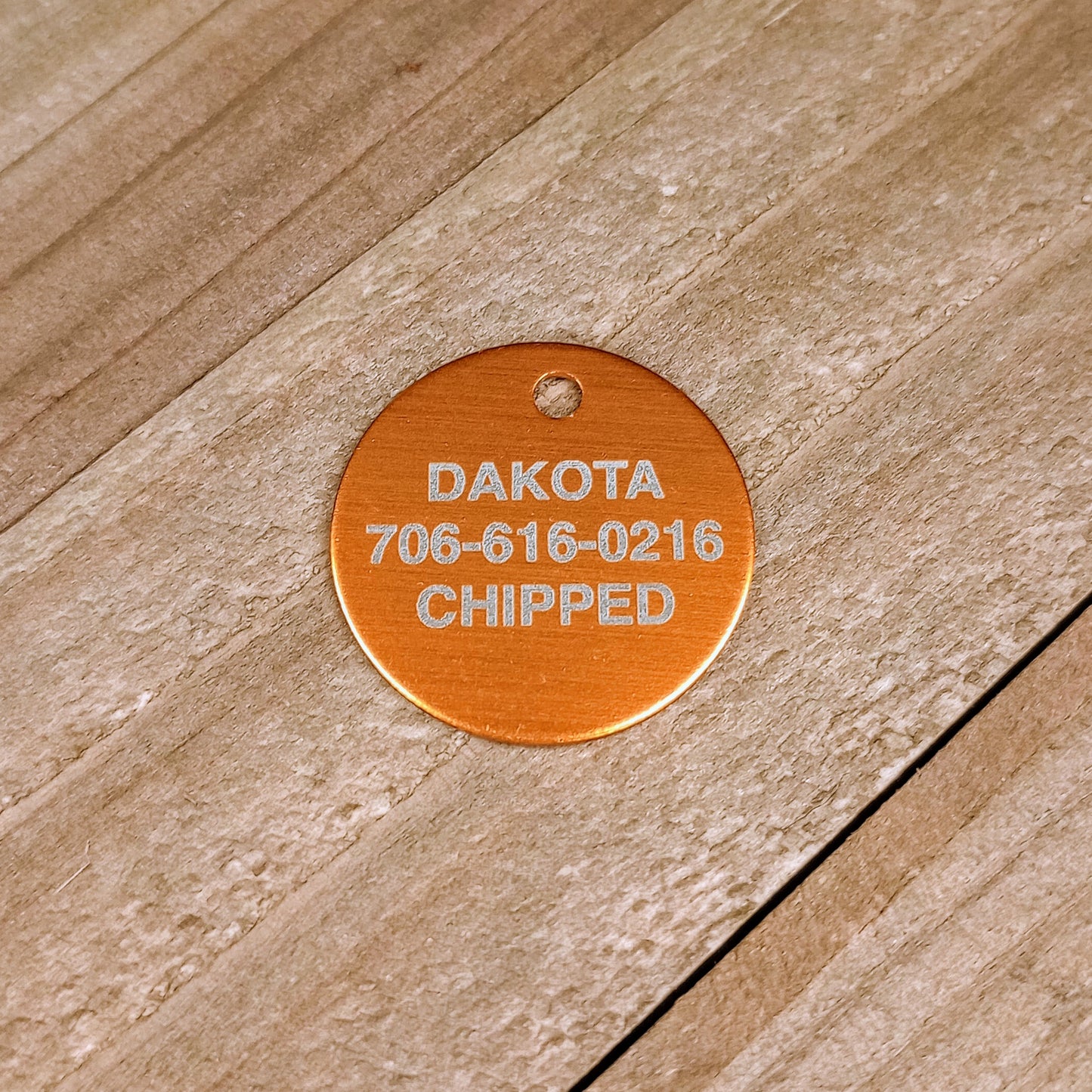 Yellow Round Pet Tag.