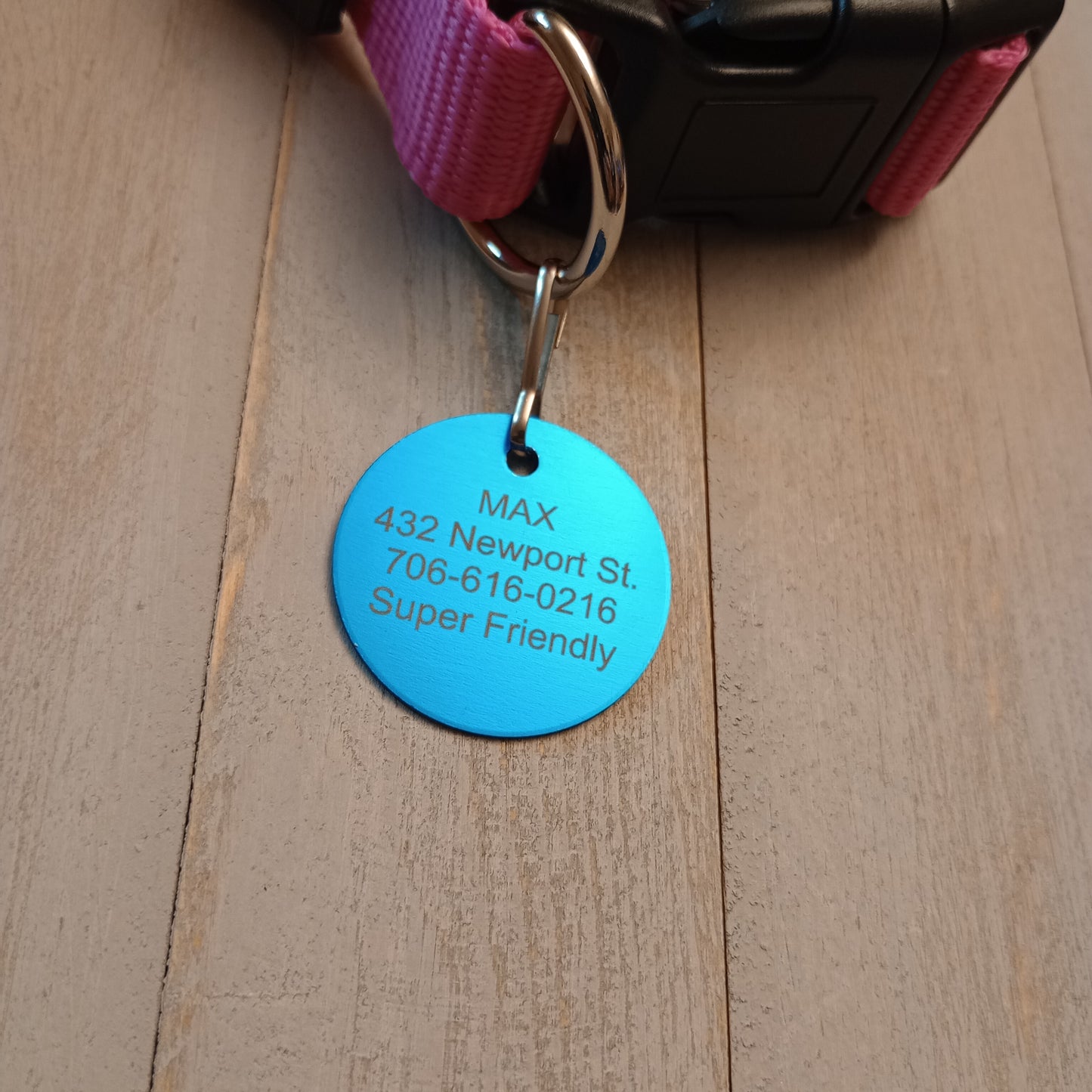 Light Blue Round Pet Tag (1.4 inch)