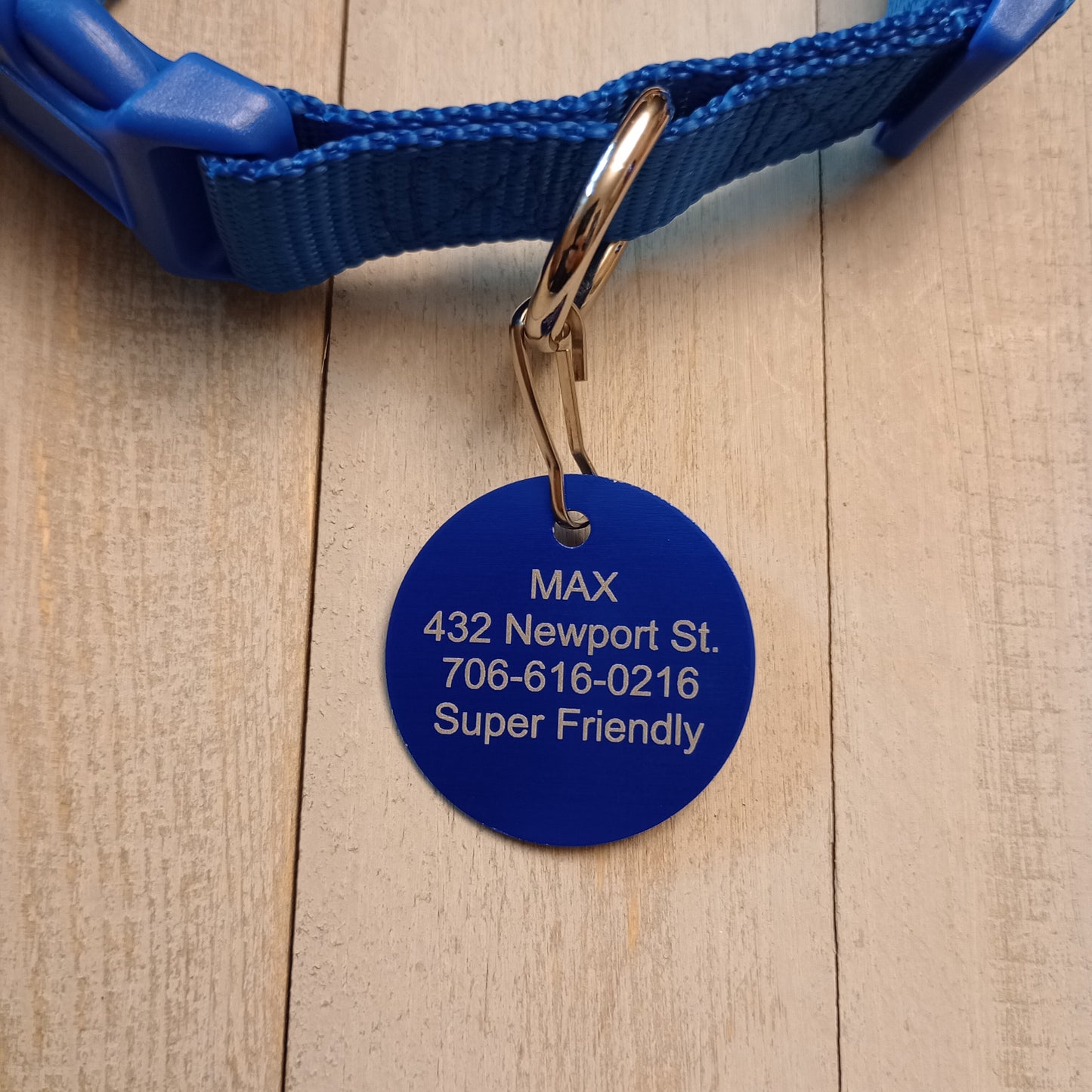 Dark Blue Round Pet Tag (1.4 inch)