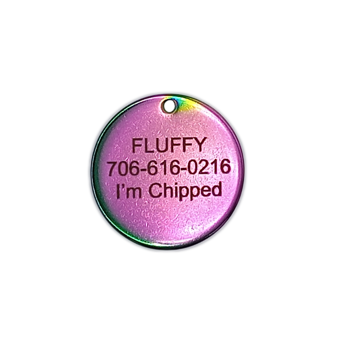 Iridescent Round Pet Tag (20 mm)