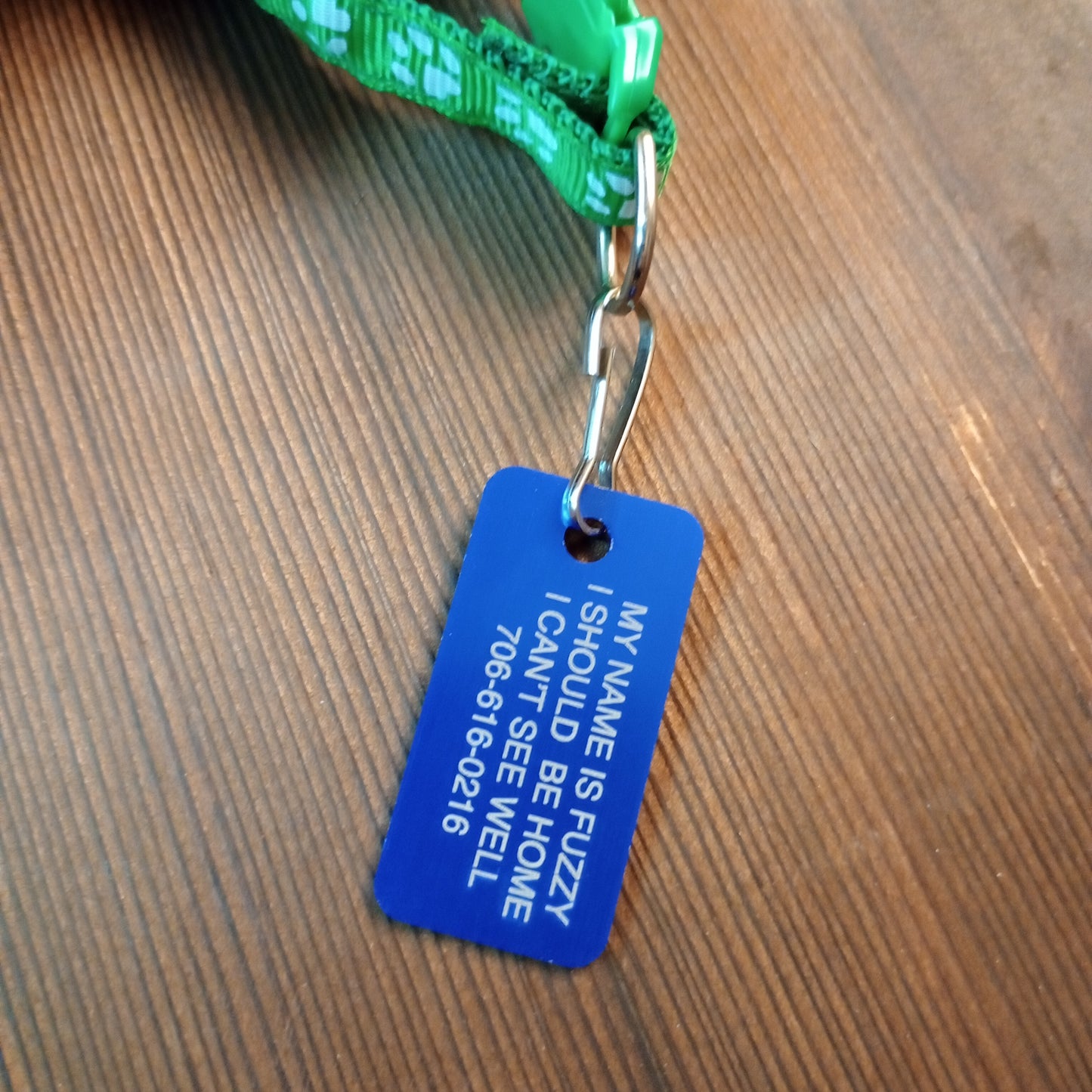 Dark Blue Rectangular Pet Tag