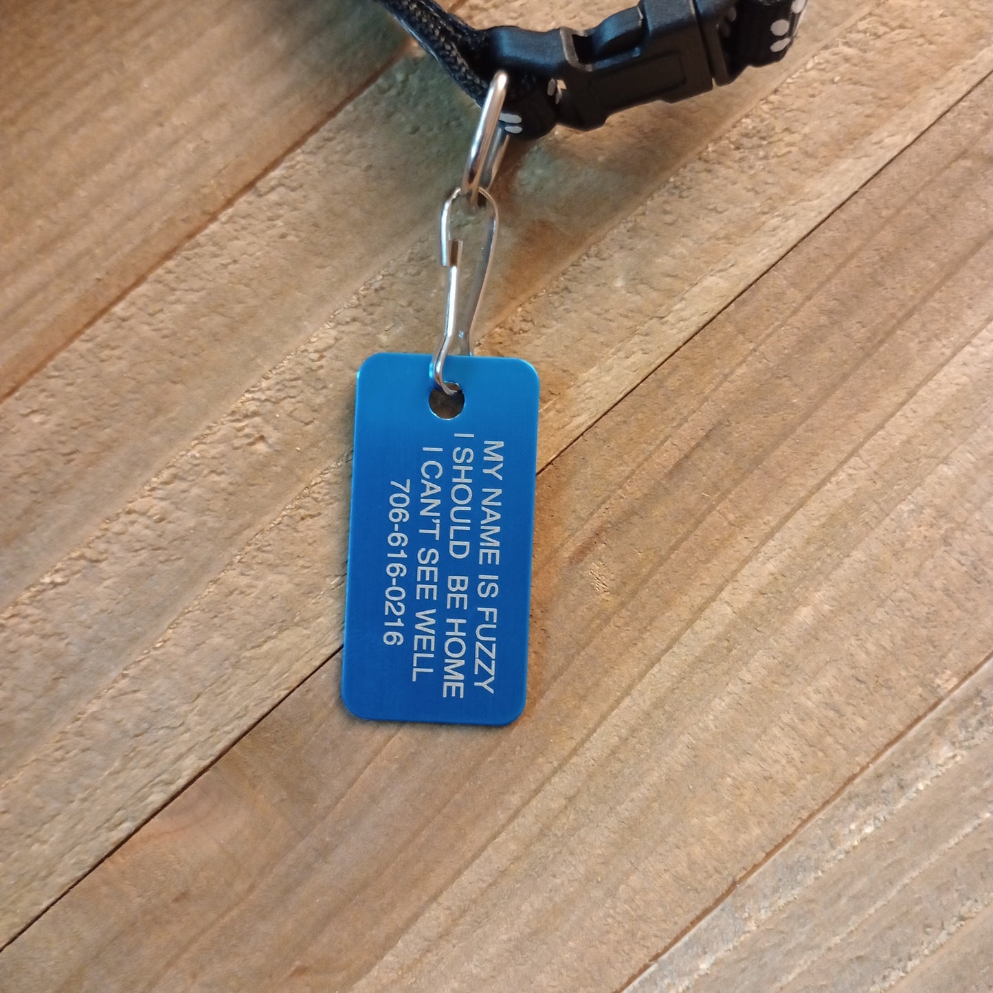 Light Blue Rectangular Pet Tag