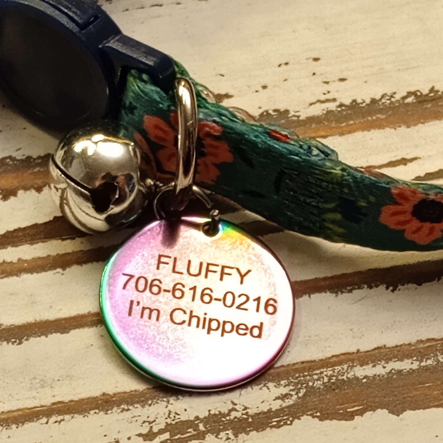 Iridescent Round Pet Tag (20 mm)