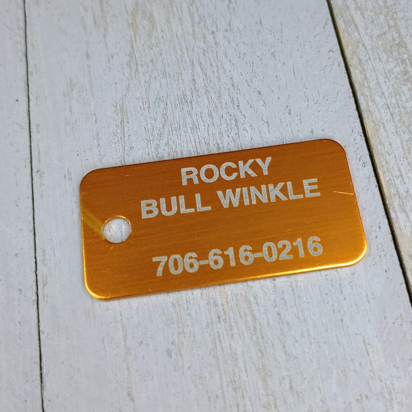 Yellow Rectangular Pet Tag