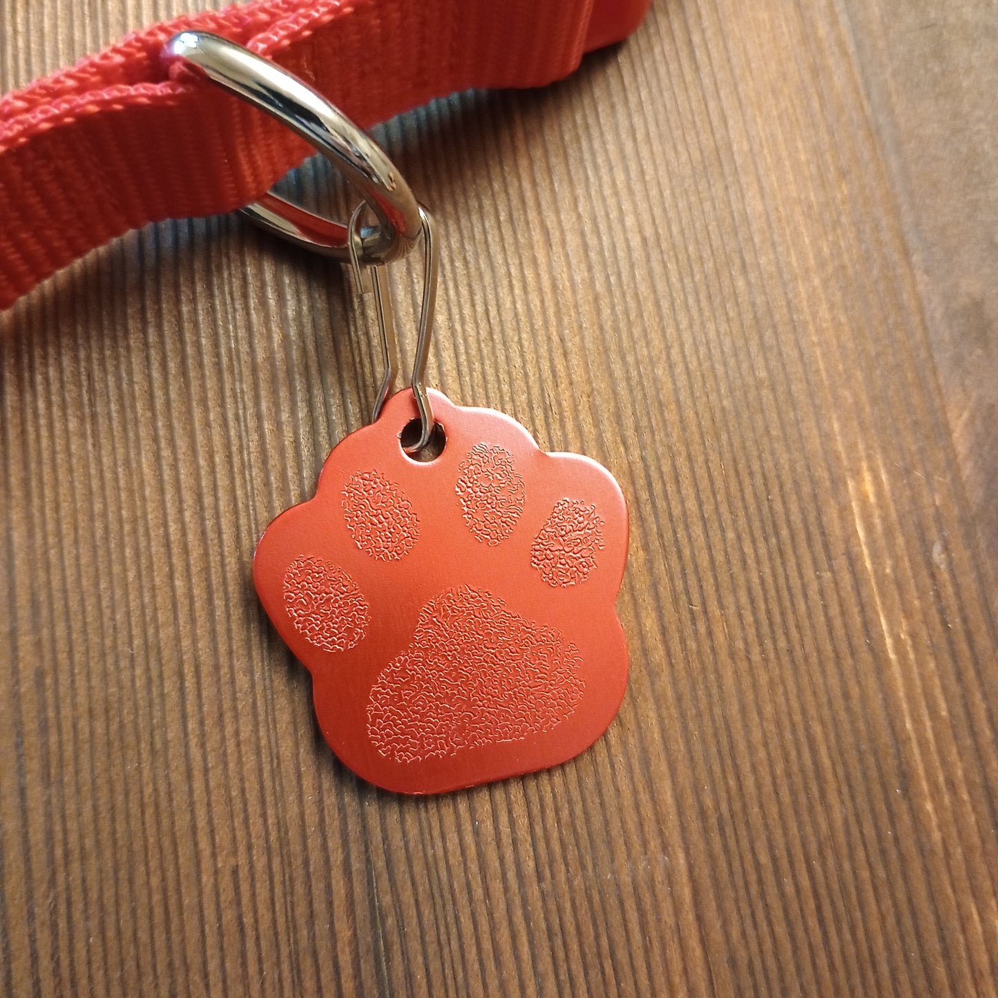 Red Large Paw Pet Tag (1.4 inch)