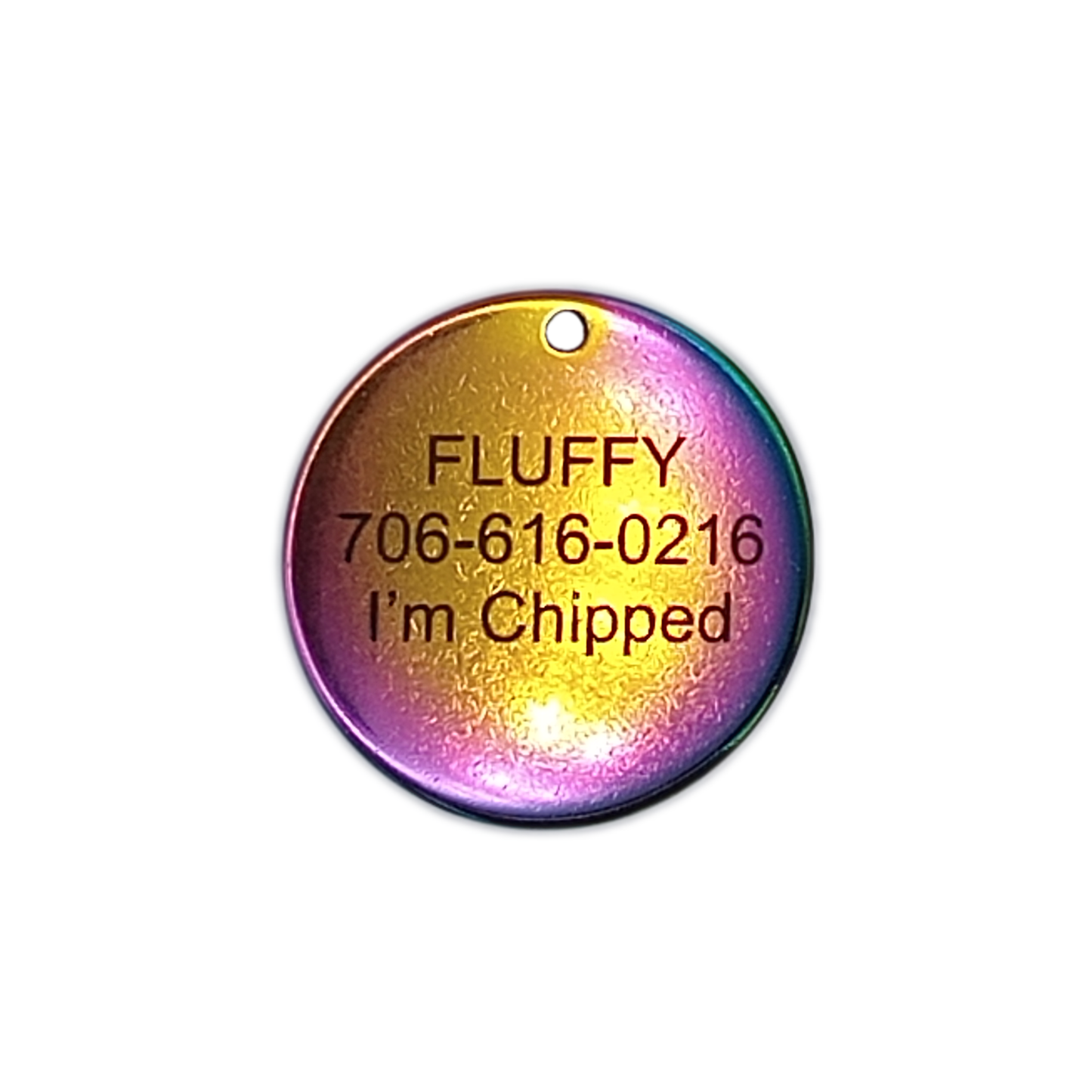 Iridescent Round Pet Tag (20 mm)