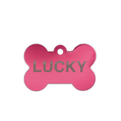 Dark Pink Bone Shaped Pet Tag