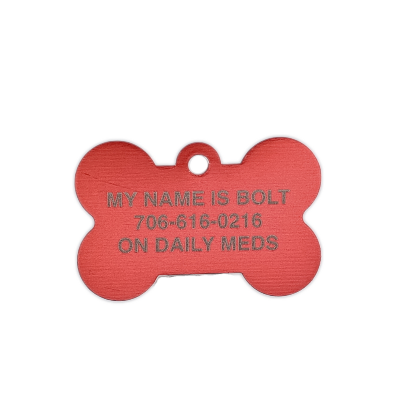 Red Bone Shaped Pet Tag