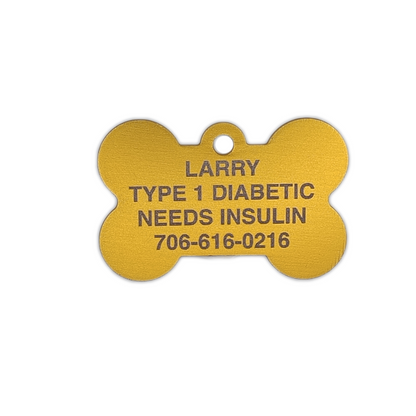 Yellow Bone Shaped Pet Tag