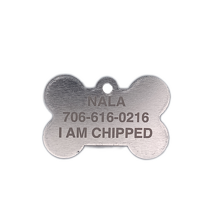 Blue Camo Bone Shaped Pet Tag