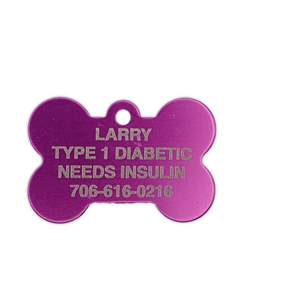 Purple Bone Shaped Pet Tag