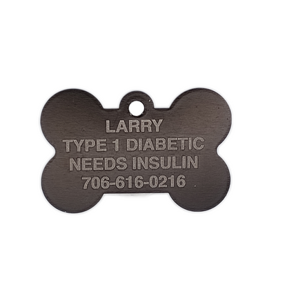 Black Bone Shaped Pet Tag