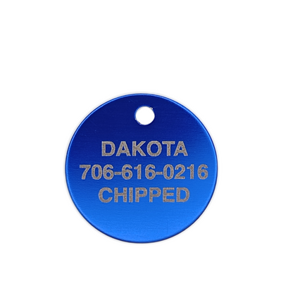 Dark Blue Round Pet Tag