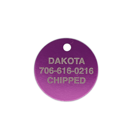 Purple Round Pet Tag