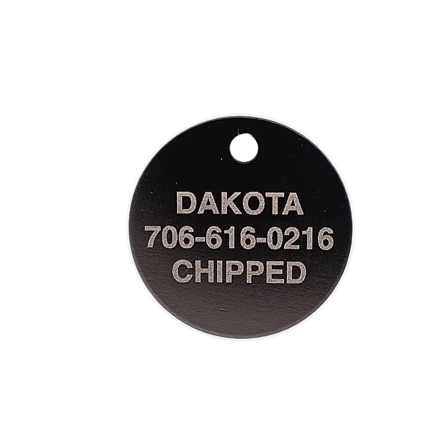 Black Round Pet Tag